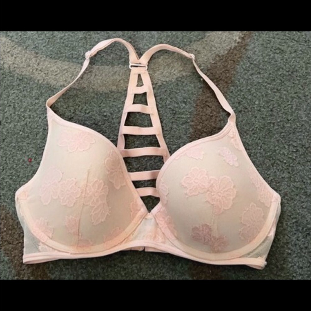Victoria's Secret PINK lace floral caged back bra